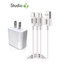 E&amp;P หัวชาร์จพร้อมสาย Wall USB Charger Suit 1 USB-A Cable EC-C50T by Studio7