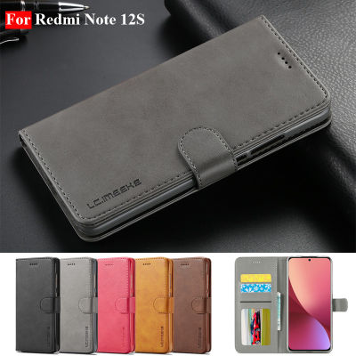 Redmi Note 12S เคสหนังวินเทจเคสโทรศัพท์สำหรับ Xiaomi Redmi Note 12S เคสมือถือแม่เหล็กกระเป๋าสตางค์เคสสำหรับ Redmi ฝาครอบ Note12S