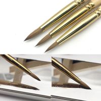 Kolinsky Acrylic Nail Brush Wood Handle Golden Manicure Powder Nail Gel Art Brushes for 3D Nails Design Artist Brushes Tools