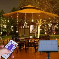 Outdoor Solar LED Lights Christmas Decorations for Home Fairy Curtain Lights Garland Navidad 2023 New Year Wedding Party Decor