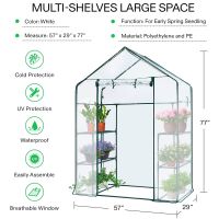 【hot】❁  3-Tier Walk-in Greenhouse with Shelves Indoor Outdoor Garden Flowers Planting Yard Warm PE Cover Bracket