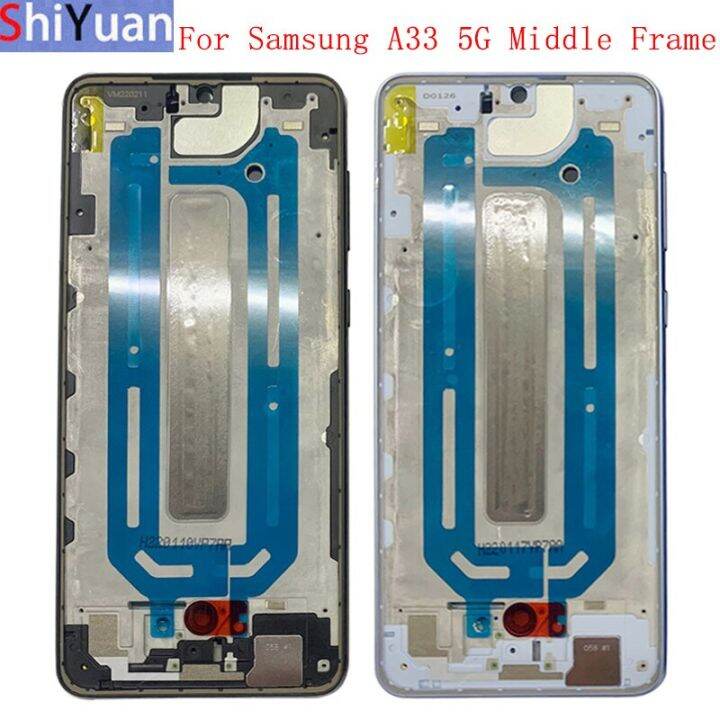 กรอบกลางปลอกหุ้มกลางแผงฝาจอแอลซีดีโลหะสำหรับ-samsung-a33-5g-a336โทรศัพท์ชิ้นส่วนซ่อมกรอบกลาง