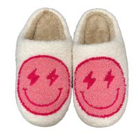 2023 Smile Face Lightning Blue Pink Cute Warm Indoor Family Slippers Winter Shoe For s And Children