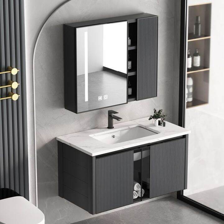 Space aluminum bathroom cabinet combination, toilet bathroom cabinet ...