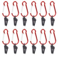 ┇ 12pcs Tent Clamps Clips With Carabiner Windproof High Strength Outdoor Camping Tent Accessories Dropship