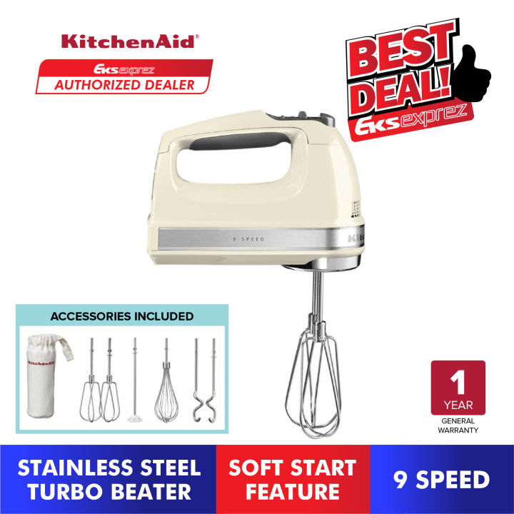 Hand mixer, 9 speed settings, 85 W, Almond Cream color