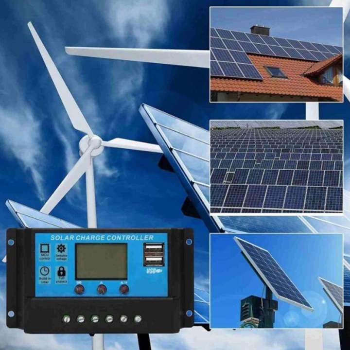 pwm-10-20-30-60a-โซล่าชาร์จเจอร์-solar-charge-controller-แบตเตอรี่-12v-24v-lcd-display-dual-usb-solar-panel-charger