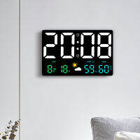 【NEW】【Penghantaran Privasi Tinggi】 Cross-Border Sales Large Screen Wall Clock Air Pressure Induction Temperature and Humidity Weather Clock Multi-Functional Color Weather Station Clock 8012