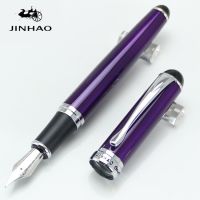 【☑Fast Delivery☑】 ORANGEE Jinhao ปากกา750สำหรับเขียนธุรกิจสีม่วงและสีเงินปลายปากกาปากกาหมึกซึมสุภาพบุรุษไม่มีกล่องใส่ปากกา