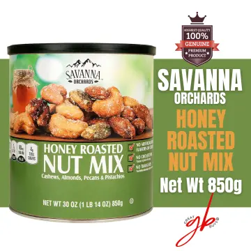  Savanna Orchards Gourmet Honey Roasted Nut Mix - Cashews,  Almonds, Pecans and Pistachios (30 oz) : Everything Else