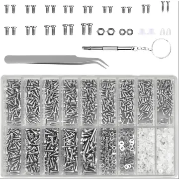 Eyeglasses Screws, Small Tiny Screws Nut Washer Assortment Stainless Steel  And Plastic Small Screw Kit For Very Few Watches For Clocks For Glasses 