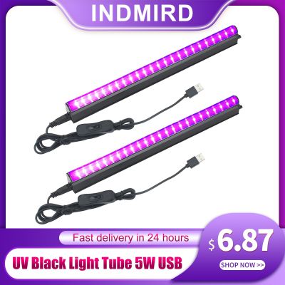 Black Light Tube 5W USB UV LED Black Light Lamp 395 nm Black Light Bar Light Effect Party Light Stage Lighting with Switch Rechargeable Flashlights