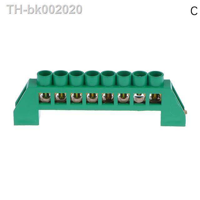 green-4-6-8-10-12-positions-terminal-block-connector-strip-brass-ground-neutral-bar-electrical-distribution-wire-screw-terminal