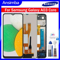 Ansimba จอขนาด6.5นิ้วของแท้สำหรับ Samsung Galaxy A03แกน SM-A032F ชิ้นส่วนจอสัมผัสแอลซีดีของเครื่องแปลงดิจิทัล A032F เปลี่ยนพร้อมกรอบกลางสำหรับ Samsung Galaxy A03 Core A032 LCD