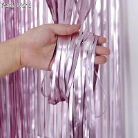 2 Meters Gold Silver Metal Foil Metal Wire Striped Curtain Birthday Party Party Decoration Wedding Photography Background Decoration Curtain Photo Props
