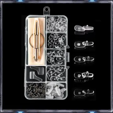 Set Reparasi Kacamata Perlengkapan Kacamata Baut Sekrup Mur Obeng Nose Pad  Earhook Nosepad Silicon