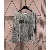 [Free Shipping] Fast Delivery Early Autumn New Hot Diamond Letter Gradient Color Newca~ed~Irregular Hole Split Long Sleeved Sweater Comfortable Knit