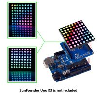 แผงควบคุม Led เมทริกซ์สำหรับ Arduino 8ฟูลคัลเลอร์ Rgb 8x หน้าจอเมทริกซ์ Sunfounder