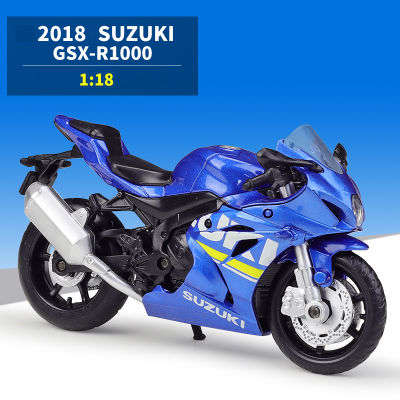 1:18 D Iecast รถจักรยานยนต์รุ่นของเล่น F-Suzuki Suzuki GSX-R1000ระงับรถออฟโรดรถจักรยานยนต์รูปแบบการเก็บของขวัญ