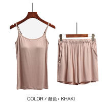 Women Pyjamas Sets Stretchable Modal Pajamas Sleepwear Nightwear Sleeveless Sexy Casual Korean SA0212 olj