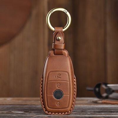 Car Key Case Cover Leather Keyring for Mercedes Benz A B C E S Class W204 W205 W212 W213 W176 GLC CLA AMG W177 X167