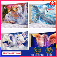 Unicorn Wall Tapestry Ins Pegasus วอลล์เปเปอร์ภาพวาดสีน้ำมันพื้นหลังผ้าหอพักห้องนอนแต่งตัวตกแต่งแขวนผ้า