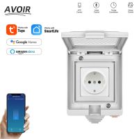 ◆﹍ Avoir IP55 Smart Waterproof Electrical Outlets With Timer Tuya Wifi Connected Power Socket Standard EU Plugs 16A Home Appliance