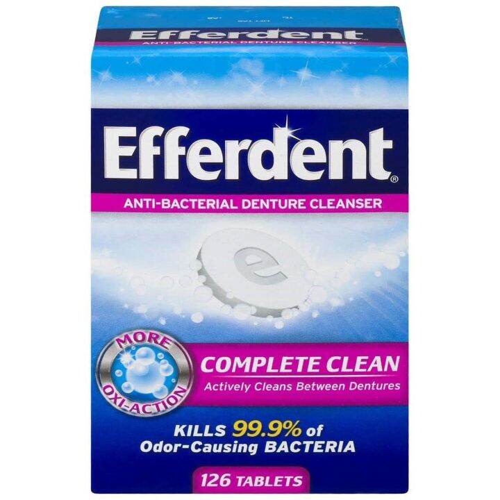 Efferdent Original Anti-Bacterial Denture Cleanser (126 Tablets ...