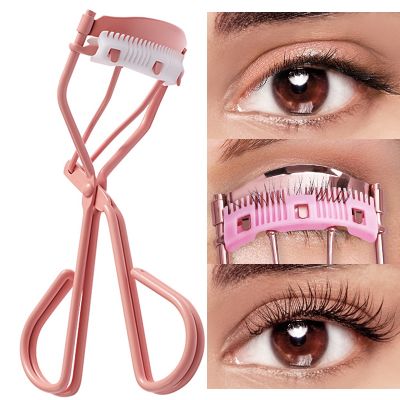 1PC Lady Professional Stainless Steel Eyelash Curler with Comb Tweezers Curling Eyelash Clip Cosmetic Eye Makeup Beauty Tools