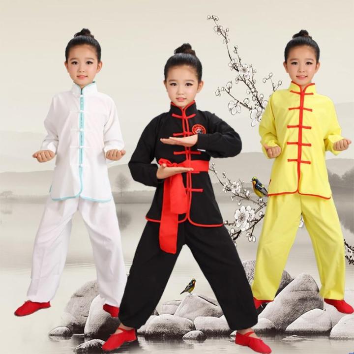 ชุดวูซูสำหรับเด็กชุดเชียร์ลีดเดอร์กังฟูเสื้อผ้าแขนสั้นนักเรียนไทชิ