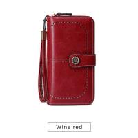 Fashion Retro Women Clutch Leather Wallet Female Long Wallet Women Zipper Purse Strap Money Bag Purse For Iphone Carteira