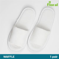 WAFFLE SLIPPER รองเท้าสลิปเปอร์โรงแรม สลิปเปอร์ ใส่ในบ้าน โรงแรม พื้น EVA กันลื่น ผ้ารังผึ้ง พื้นนุ่ม ใส่สบายไม่ระคายผิว