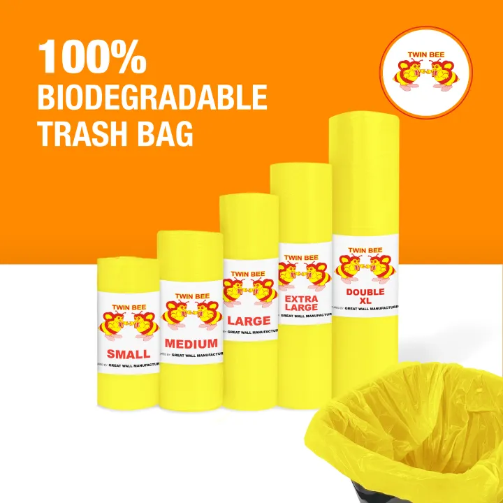 Twinbee 100pcs Yellow Trash Bags/Garbage Bags (can be used as Medical