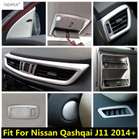 อุปกรณ์เสริมเคลือบสำหรับ Nissan Qashqai J11 2014-2020เสา A อากาศ AC Vent ไฟอ่านหนังสือพวงมาลัยเกียร์แผงปกชุดตัด