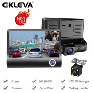 3 camera hành trình ekleva cho xe hơi DVR, ống kính 4.0 inch HD