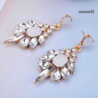 OW 1 Pair Earrings Attractive Water Drop Shape Alloy Women Girls Ear Studs for Wedding