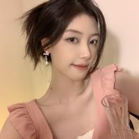 LIAOTAN ต่างหูรูปโบว์สไตล์วินเทจไข่มุกสวยหรูหวานทันสมัยต่างหูรูปหัวใจตุ้มหูยาวต่างหูสไตล์เกาหลี