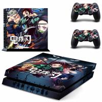 Demon Slayer Kimetsu No Yaiba สติกเกอร์ผิว PS4 PS 4สติ๊กเกอร์ฝาครอบสติกเกอร์รูปลอกสำหรับคอนโซล PS4 Playstation 4และไวนิลสกินควบคุม