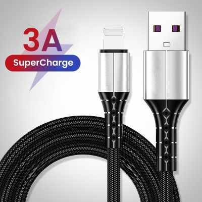 3A Fast Charging USB Data Cable 0.3/1/1.5m USB A To 8 Pin Kable For iPhone Charger Nylon Braid Cord For iPhone 14 13 12 Pro Max
