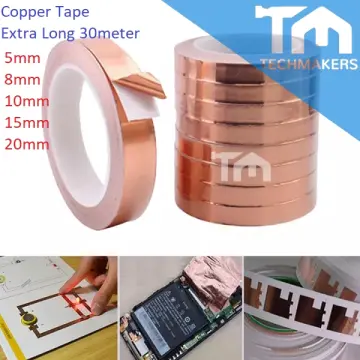 Copper Tapes, Dual Side Conductive, Adhesive, Solderable, 5mm - 50mm