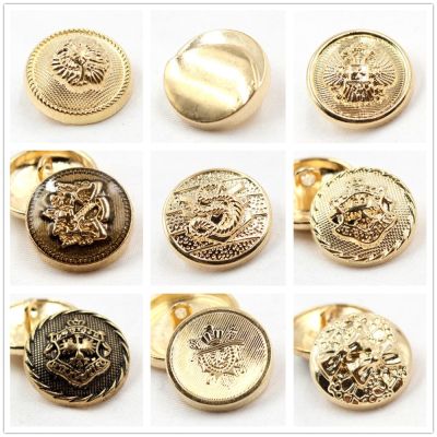 【cw】 10 pcs Classic fashion Black Gold Round metal buttonsDIY handmade materials Clothing accessories free Black point oil button ！