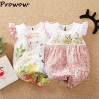 （flowerlove fashionable）ชุดเอี๊ยมสั้นสีชมพู Baju Bayi Perempuan ทารกแรกเกิดยีราฟ-0-18เดือนสำหรับ Aliexpress