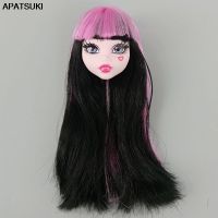 1/6 BJD Doll Head for Monster High Doll Make-up Heads for Monster Doll Soft Plastic DIY Toy Make Up Doll Head with Long Wig Hair