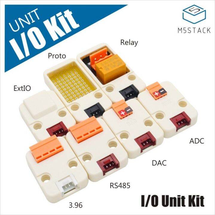 M5Stack IO Unit Kit Including 7 Sensor I/O Mini Proto Relay 3.96 RS485 ...