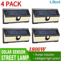 卍✺✻ LIIBOT 190 LED Solar Wall Light Induction Light 3 Mode Adjustment Three Sides Emitting High Brightness Garden Light Suitable for Outdoor Corridor Porch