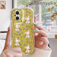 เคส Chenyyka สำหรับ OPPO Reno 7Z 5G Reno 8Z Reno7 Lite Reno8 F21 Pro 5G F21s Pro 5G เคสแฟชั่นลายกระต่ายดอกไม้เนื้อครีมกันกระแทกแบบใสนิ่มเคสมือถือโปร่งใสลายกล้องถ่ายรูปความคิดสร้างสรรค์เคสซิลิกาเจลป้องกัน