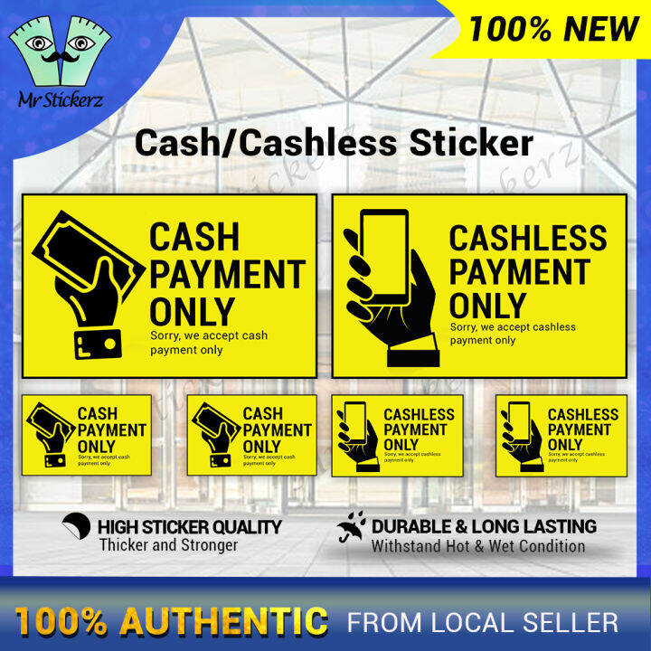 【Business Use】 Cash Payment Only/ Cashless Payment Only Sticker High ...