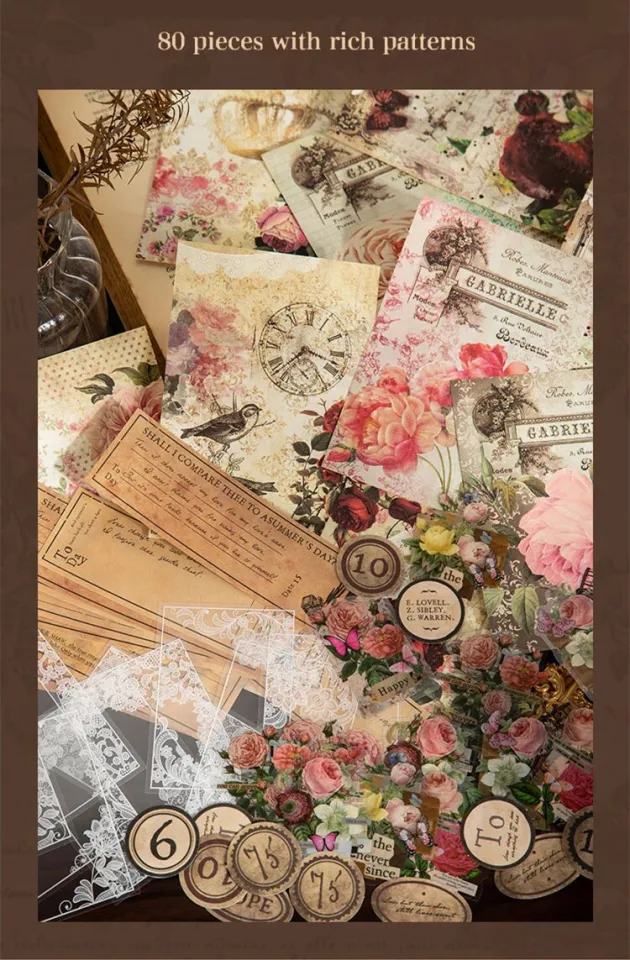 Vintage Fabric Korean Flower Bouquet Paper