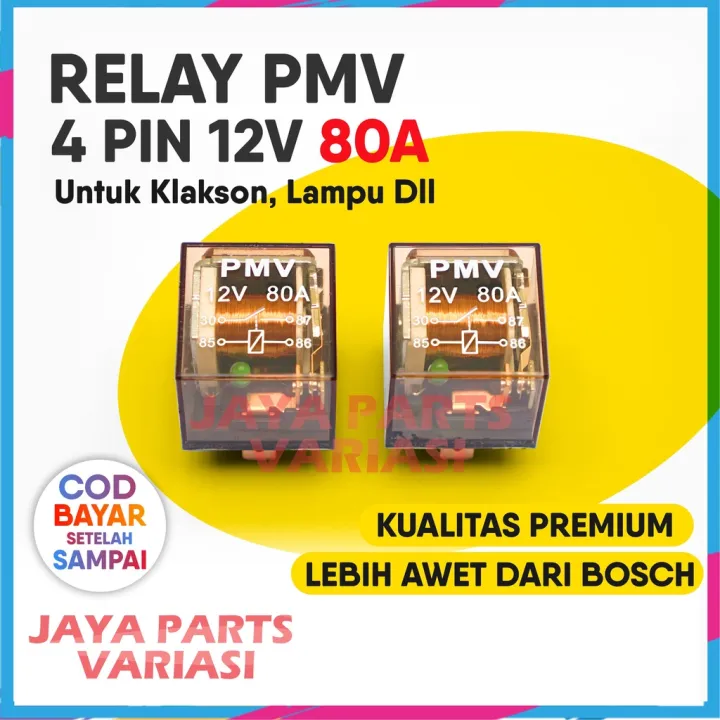 Relay Untuk Klakson dan Lampu 4 Kaki 12v 80A PMV Riley Riley 4 Pin