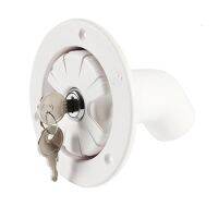 White Plastic Gravity Water Inlet Hatch Lock Locking w/2 keys Lockable Leak Proof for RV Camper Trailer Cars